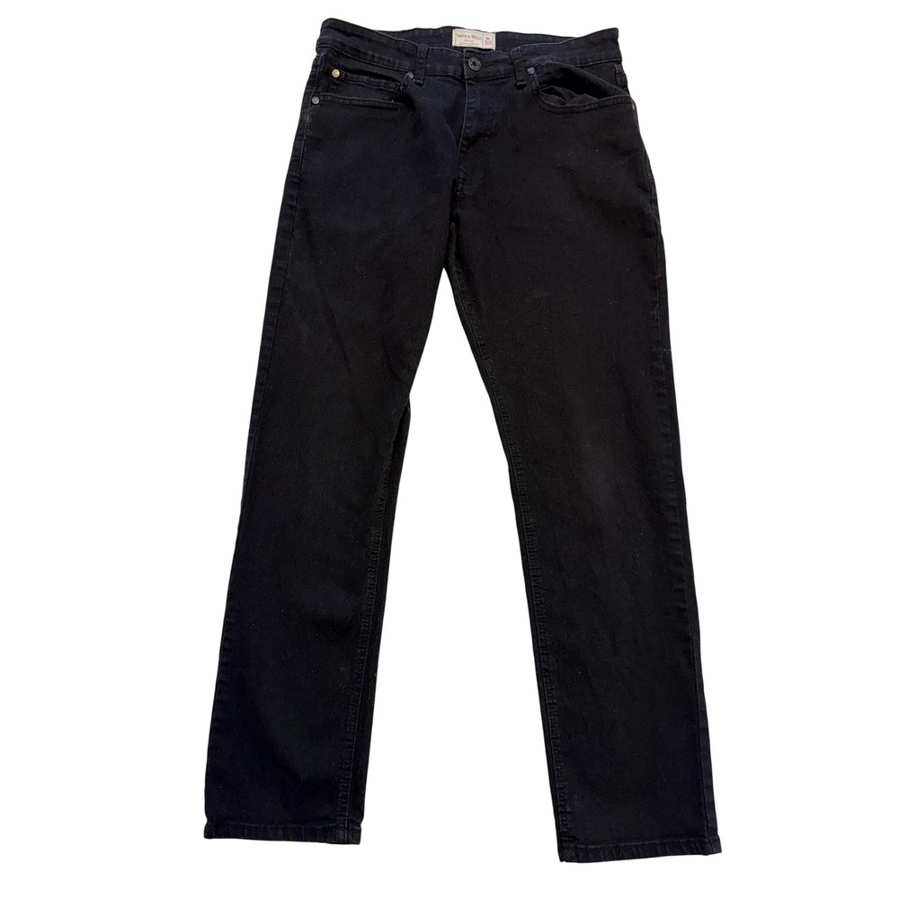 Smith & Mills Jeans Mens 33x30 Dark Wash Black Regular Straight Stretch